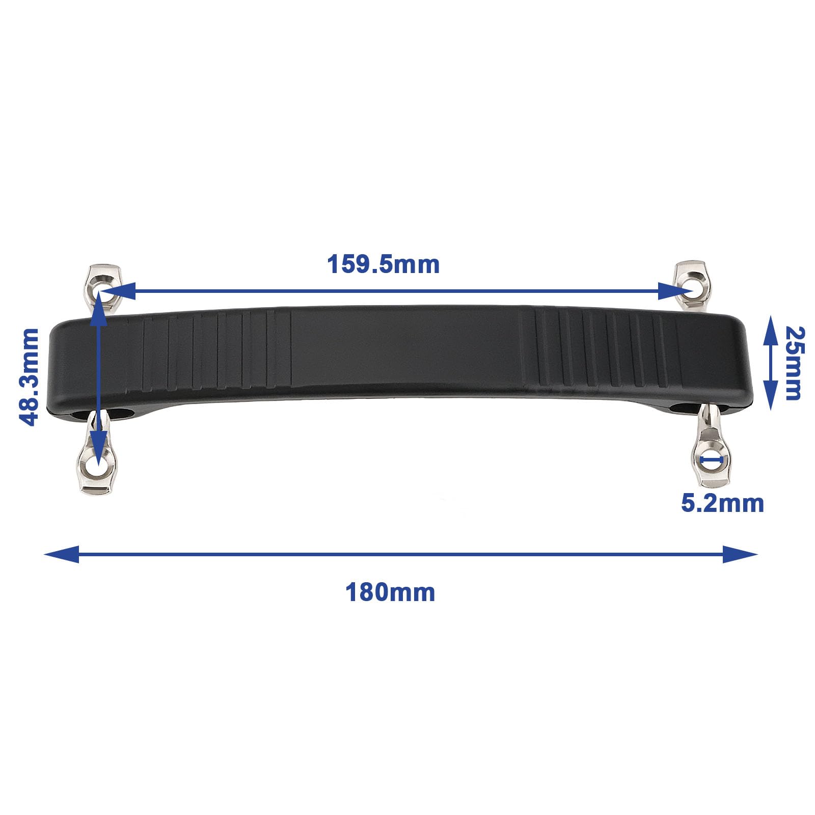 LT Easiyl - Mango de amplificador clásico Dogbone con tornillos, mango de goma suave compatible con amplificador de guardabarros, amplificador de bajo, amplificador de guitarra