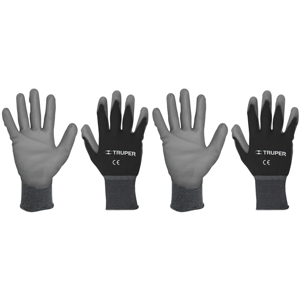Guantes de Nylon Truper Grandes y Medianos Recubiertos de Poliuretano