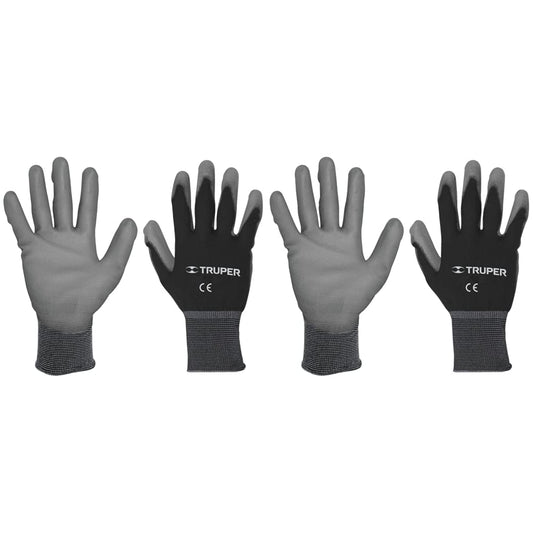 Guantes de Nylon Truper Grandes y Medianos Recubiertos de Poliuretano