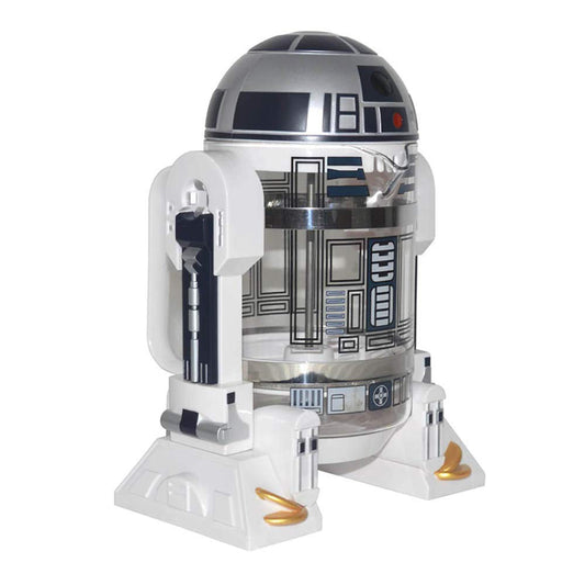 Máquina de café de mano, cafetera Creative Robot R2D2, mini cafetera de filtro de acero inoxidable, olla de presión de olla de aislamiento para el hogar