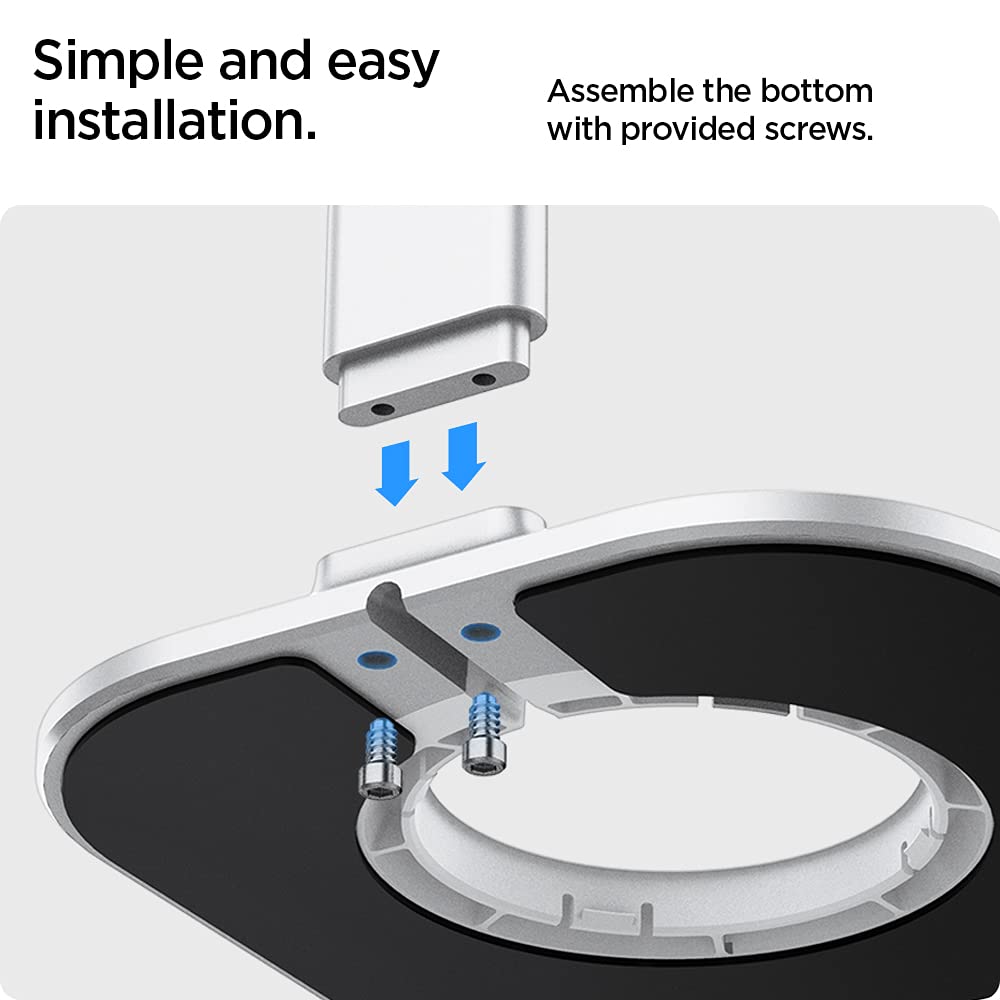 Spigen S380 (MagFit) Soporte para Auriculares Diseñado para Airpods MAX, Sonos Ace, Bose, Beats, Sony, Sennheiser [Cargador no Incluido] Soporte Universal para Auriculares - Plata