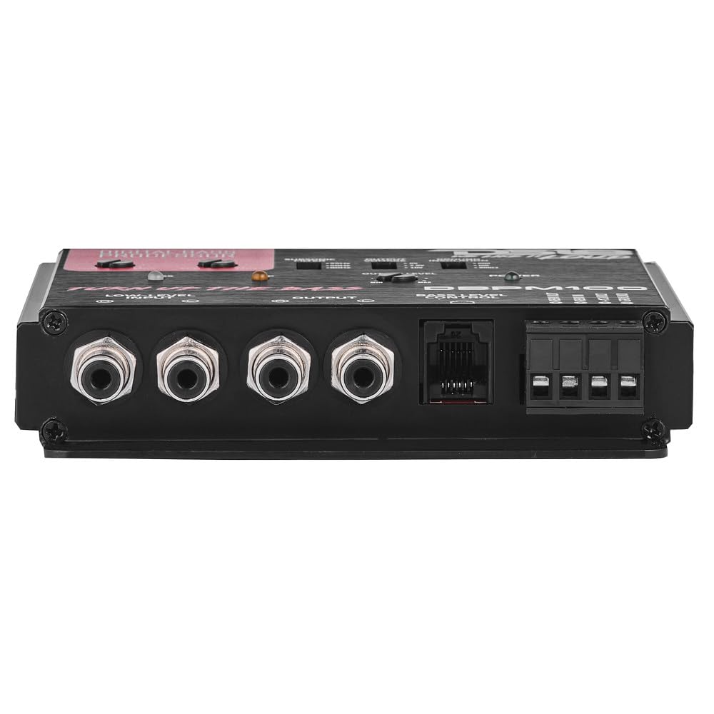 DS18 DBPM100 Procesador de graves digital para coche, 2 canales de preamplificador de entrada/salida, filtro subsónico, restauración digital, potenciador, control de nivel remoto con clip LED