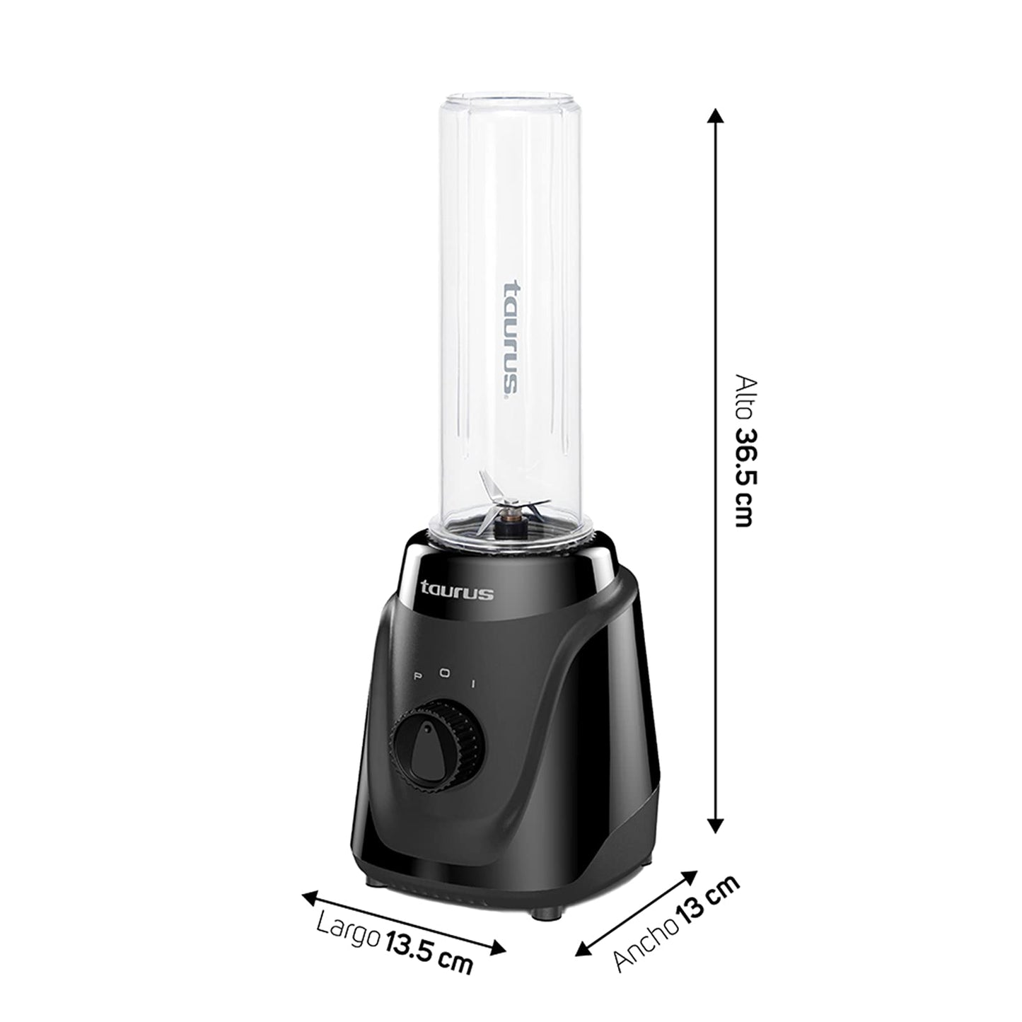 Licuadora Personal Taurus Transparente con 2 Botellas Tritan y Cuchillas Desmontables Sin BPA