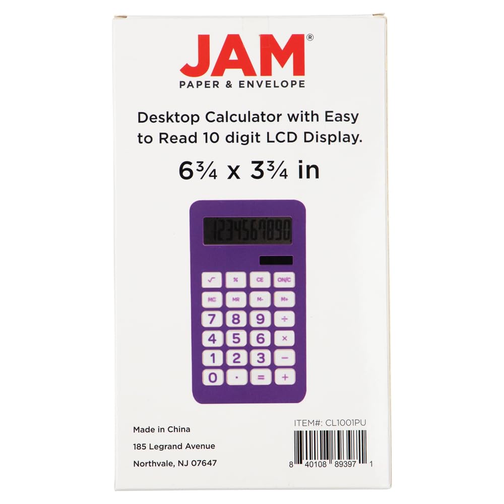 Calculadora JAM PAPER Morado visualización LCD 10 Dígitos