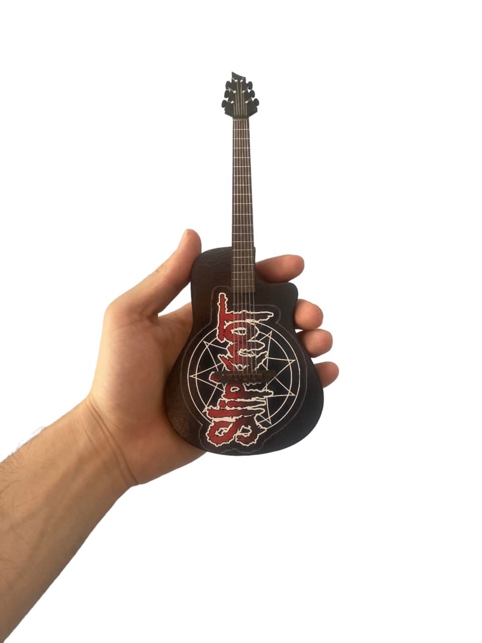 Guitarra Miniatura Hecho a Mano Coleccionable Mini Guitarra Artesanía Mexicana para Regalos (Metalica)