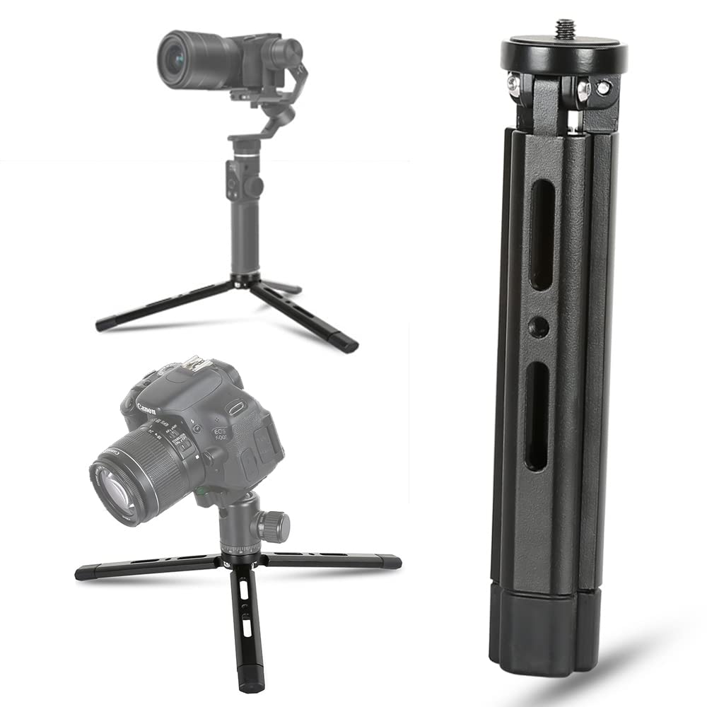 Keslom EaxanPic Aluminum Mini Tripod, Desktop Tabletop Stand Tripod for Zhiyun Smooth Q/4, Crane Plus/2,Weebill s, Ronin S/SC/RS2/RSC2, Osmo Mobile,Gimbal Handle Grip Stabilizer Tripod