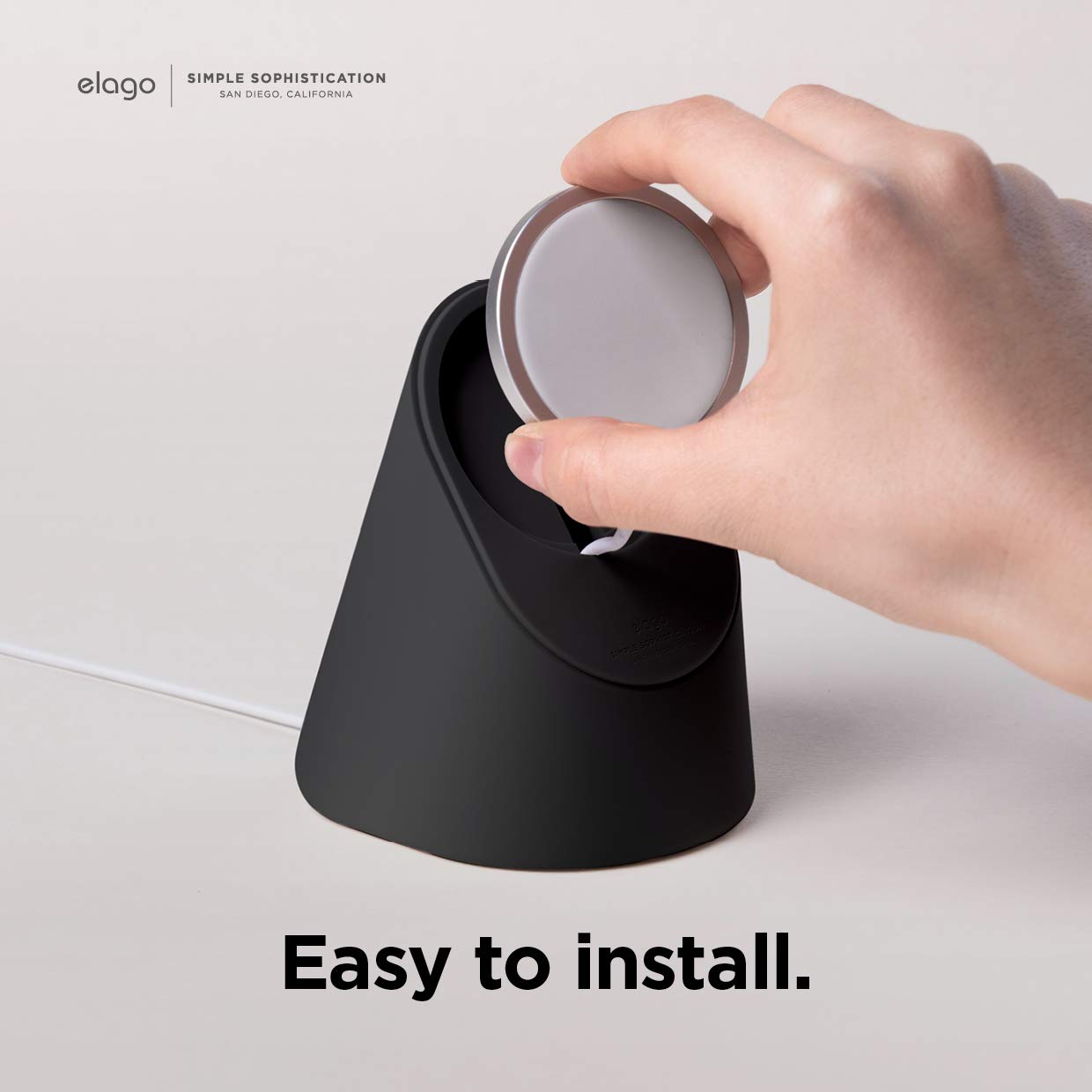 Soporte de Carga elago MS1 Negro Compatible con Magsafe de Silicona Premium para iPhone 16, 15, 14, 13, 12 Serie