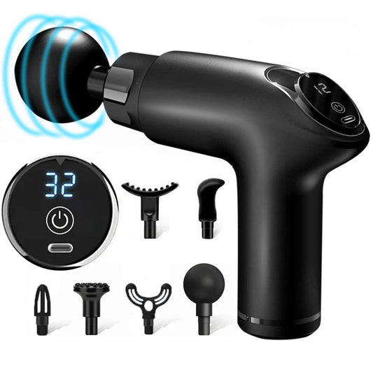 Pistola de Masaje Masajeador de Tejido Profundo Para Músculos, Espalda, Pie, Cuello, Hombro, Pierna, Alivio del Dolor de Pantorrilla, Pistola de Masaje de Percusión Inalámbrica Para Atletas(Negro)