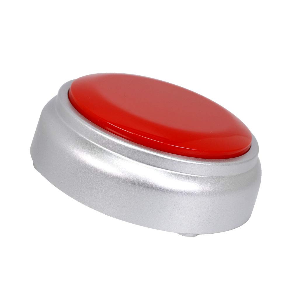 Botón de Grabación de Voz Grabable Rojo y Plateado para Oficina