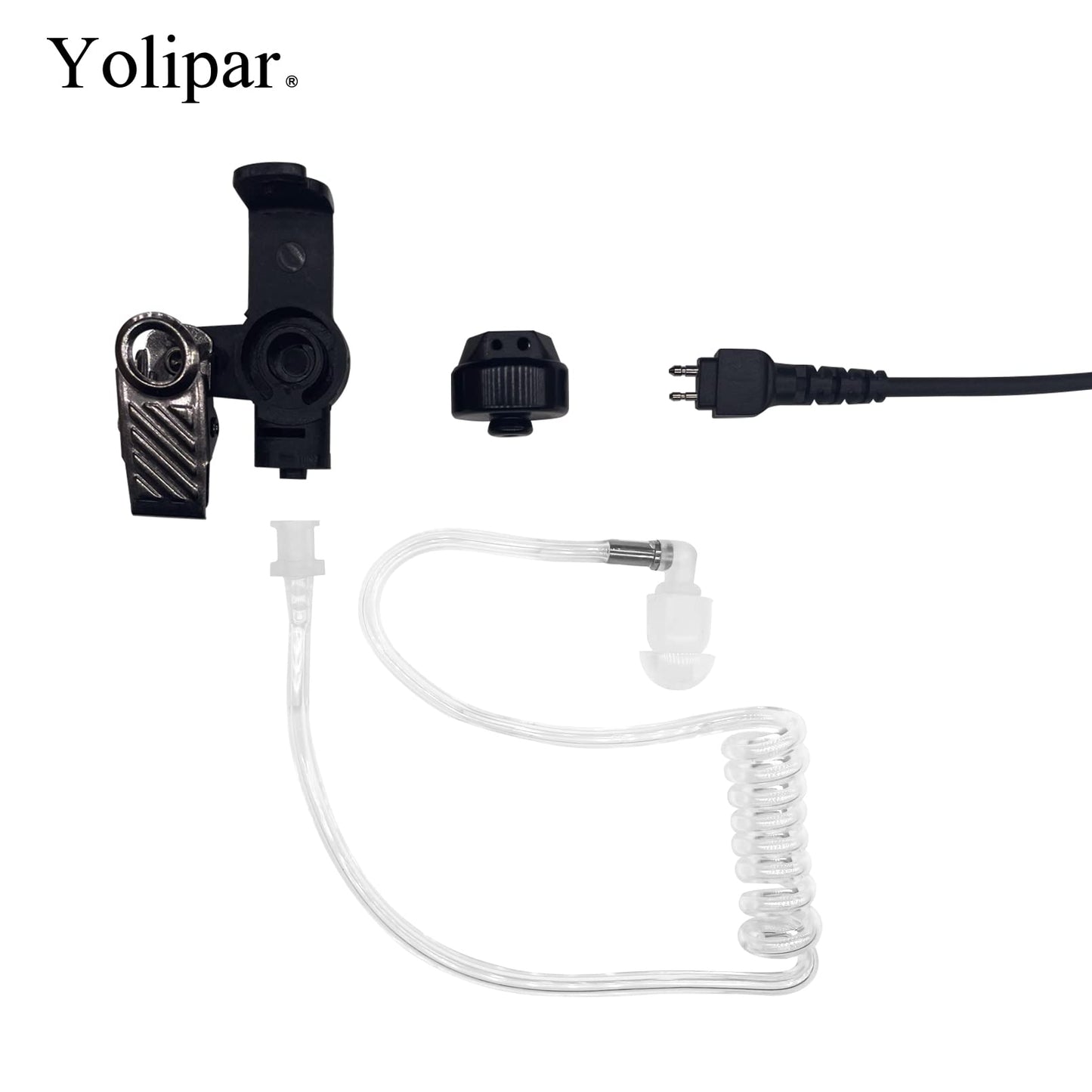 Auricular Yolipar TLK 100 Negro con Micrófono y Tubo Acústico Transparente para Motorola Radio SL300 SL3500e SL7550e SL7550 SL7580