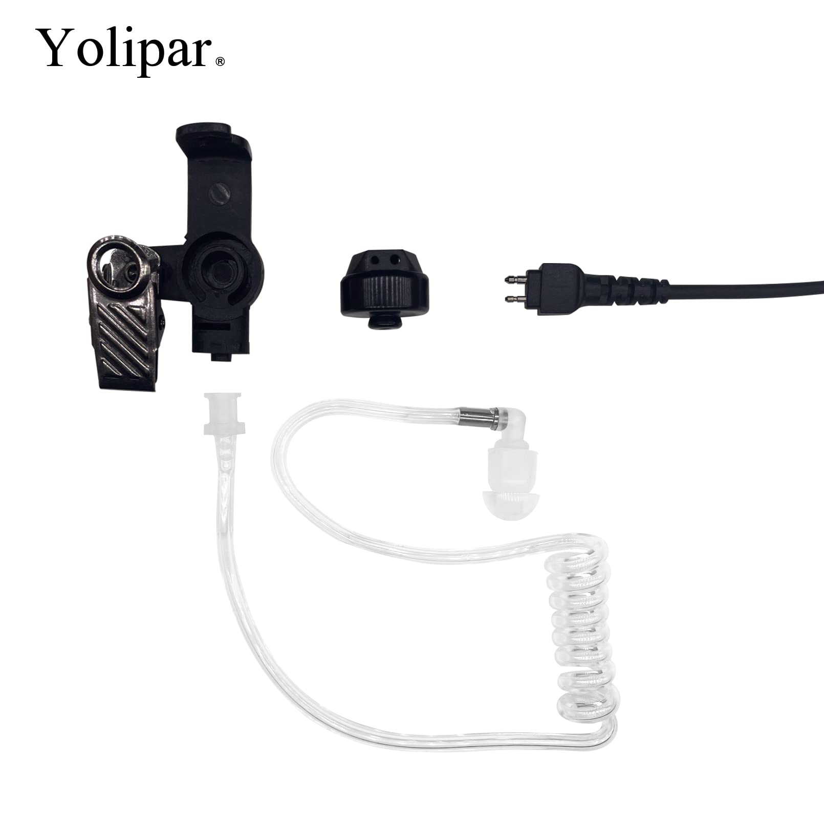 Auricular Yolipar TLK 100 Negro con Micrófono y Tubo Acústico Transparente para Motorola Radio SL300 SL3500e SL7550e SL7550 SL7580