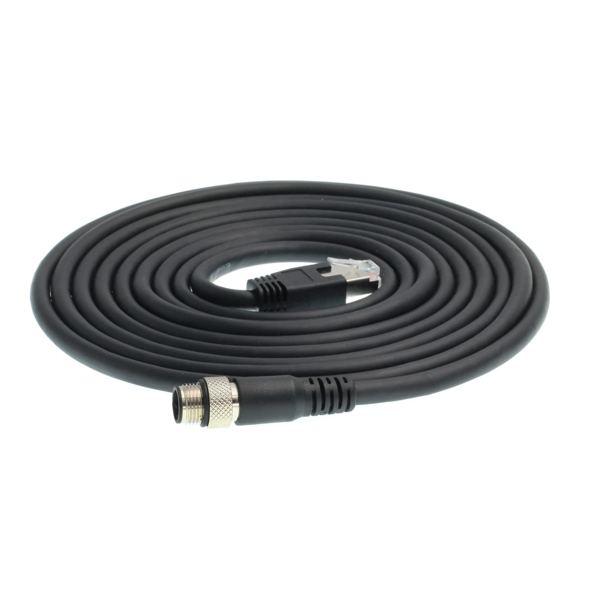 DRRI Cable blindado CAT6 de 4 pines con código D macho a RJ45 Ethernet M12 para redes Profinet y Ethernet/IP