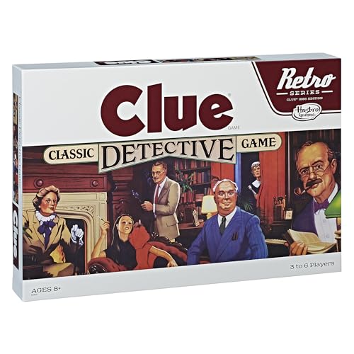 Hasbro Gaming - Reedición de la serie retro del juego de mesa Clue Classic Detective de Hasbro