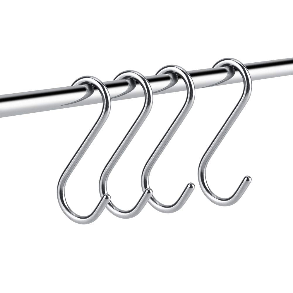 Garosa 4pcs S Ganchos de Acero Inoxidable ganchos en forma de S Ganchos Multiuso Ganchos para colgar para Cocina Baño Dormitorio Oficina para utensilios de cocina baño recámara sartenes ropa bolsas