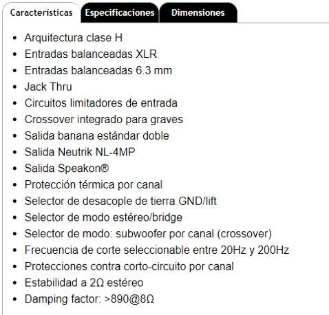 Backstage HCF-PRO-40 Amplificador de Potencia 4000w RMS 2 Canales Clase H 3750W 4 Ohms Bridge Perfecto para Graves y Medios