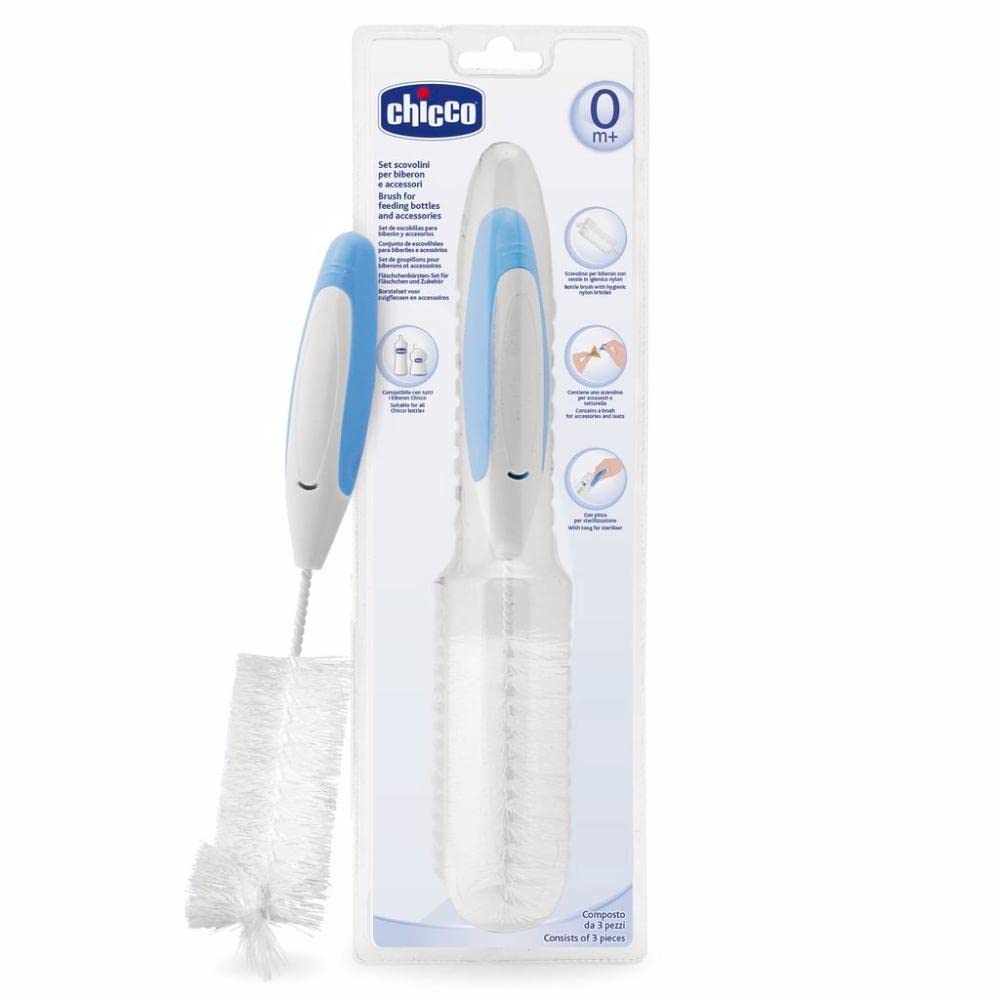 Chicco Cepillo para Biberón 3 en 1 Ideal para Limpieza de Accesorios y Biberones Chicco