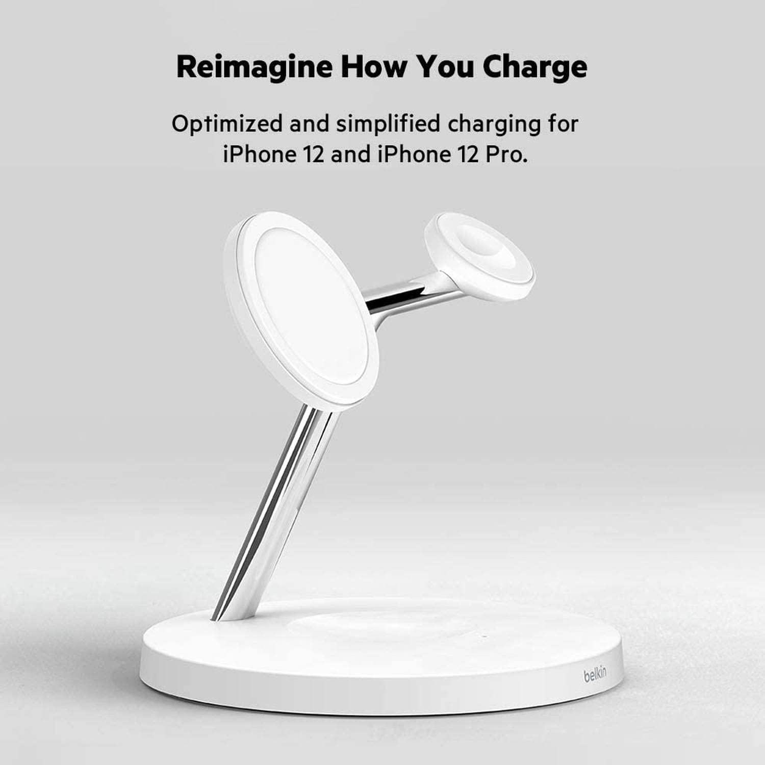 Belkin BoostCharge Pro Cargador inalámbrico 3 en 1 con MagSafe para iPhone 13, 12 + Apple Watch + AirPods (Carga magnéticamente iPhone 13 y 12 Modelos de hasta 15 W)