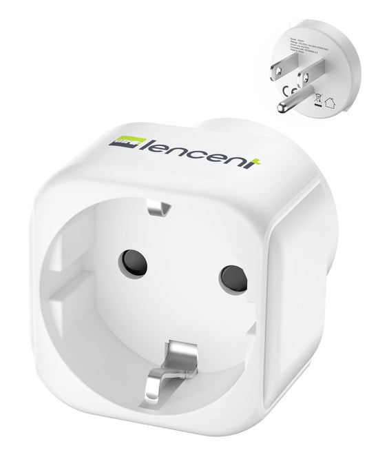 LENCENT Adaptador de Enchufe de Europa a EE.UU, Adaptador Europeo a Americano, Clavija Europea a Americana, Convertidor de Enchufe de Viaje de Europa a EE. UU. Mexico Colombia Canada, 1 Paquete