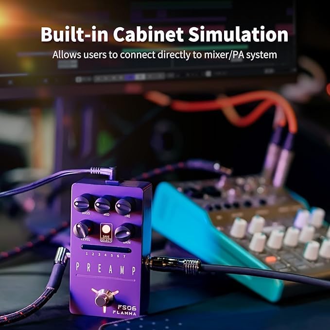 Pedal de Guitarra FLAMMA FS06 Estéreo de Modulación Múltiple con Efectos Almacenables