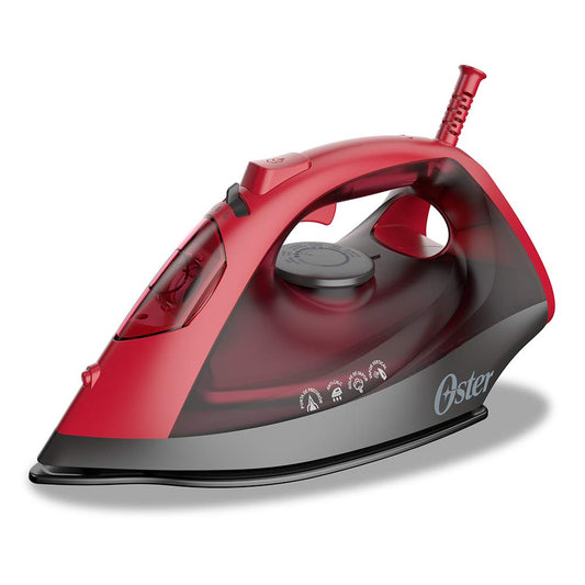 Plancha de Vapor Oster roja con Suela de Cerámica y Máxima Distribución del Vapor