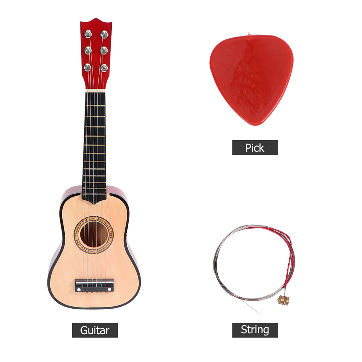 Ciieeo 21 Acústicas Guitarra Pequeña Guitarra Acústica Clásica Con Cuerda De Selección Para Principiantes Niños Adultos Instrumento Musical (Beige) Guitarra Electroacústica