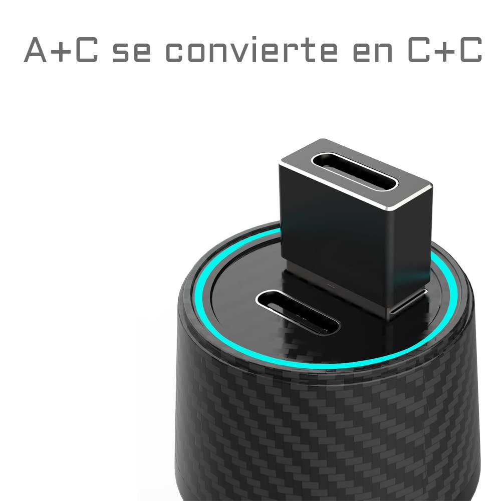 Cargador para Auto 48W, Cargador de Coche USB C, 30W USB C y QC 3.0 de 18W Cargador USB para Encendedor de Cigarrillos para iPhone 12/SE/11/11 Pro/XR/X/XS, iPad, Samsung Galaxy S20 S10, Xiaomi, Huawei