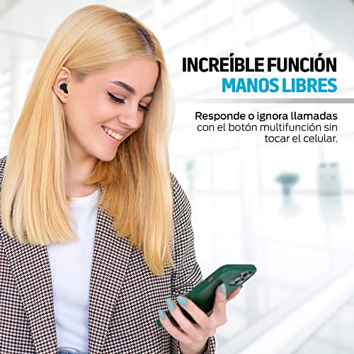 Redlemon Audífonos Bluetooth 5.0 Inalámbricos TWS con Base de Carga, Sonido High Definition, Resistentes a Salpicaduras de Agua y Polvo IP54, Manos Libres, Batería Recargable de Larga Duración