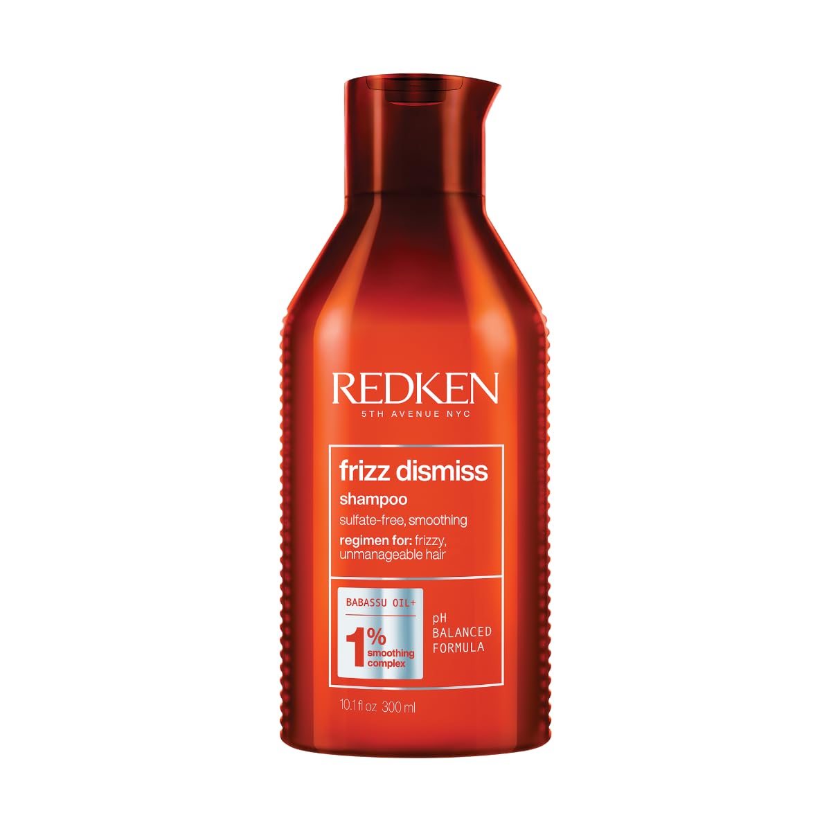 REDKEN-Shampoo Frizz Dismiss| Shampoo anti-frizz sin sulfatos para cabello encrespado o con frizz |Hidrata y protege al cabello de la humedad para controlar el frizz por un tiempo prolongado | Smoothing Complex contiene Aceite de Babassu | 300ml