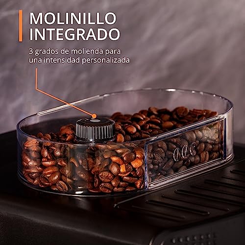 KRUPS Espresseria automática Quattro Force es como un barista en casa con resultados profesionales en cada taza, con molino integrado. Capacidad 1.8L, EA815050