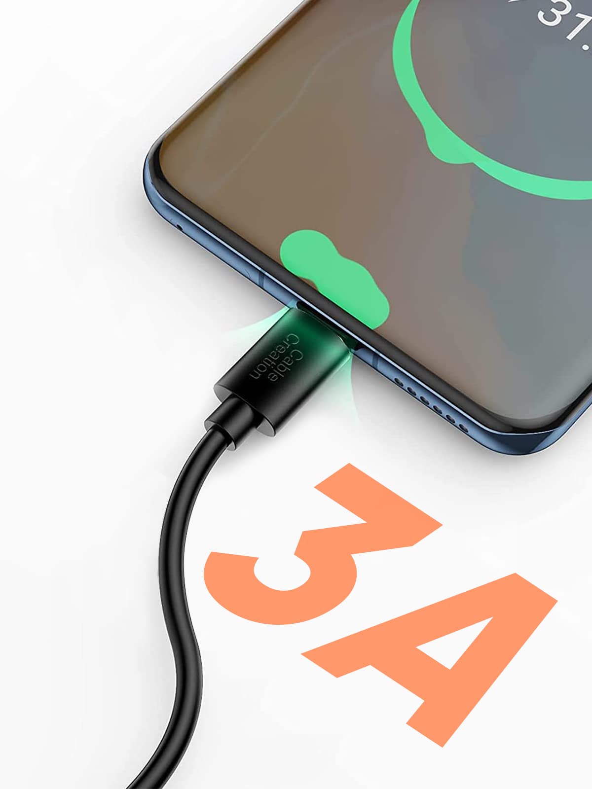 CableCreation Corto USB a USB c 0.5ft USB a a USB C 3a cable de carga rápida 480 Mbps para el Banco de carga Galaxy S23 S23 + S22 s21 S20 / macbook, píxeles, negro de 15 cm