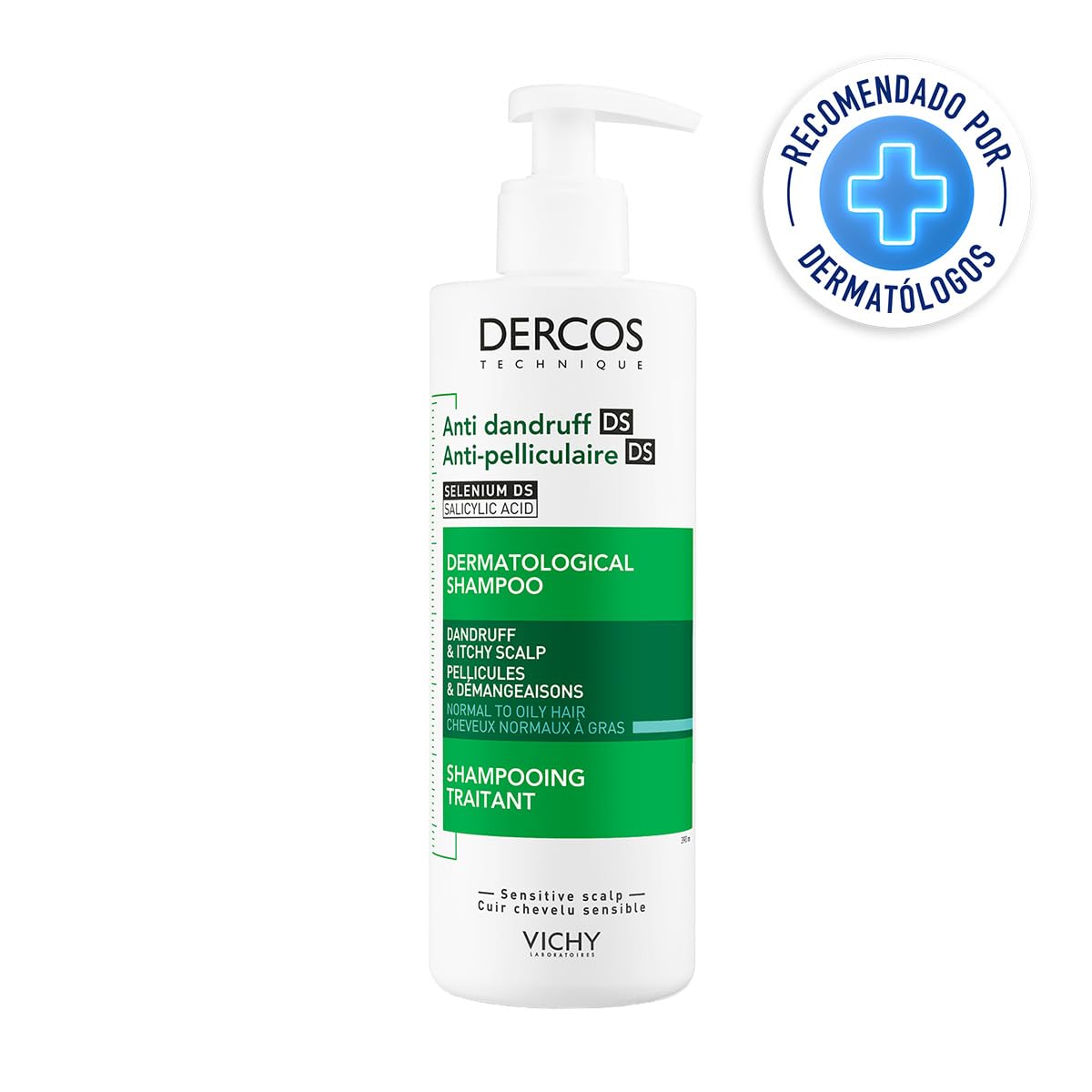 Vichy Dercos Shampoo Dermatológico Anti-Caspa Cabello Normal a Graso 390ml