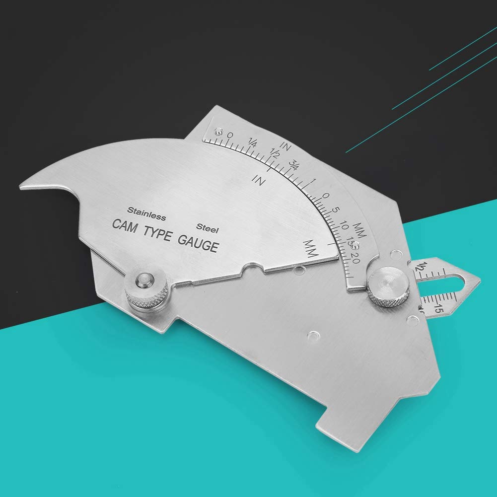 Medidor de Filete de Soldadura MG-8 Bridge CAM Acero Inoxidable Imperial Metric con Caja para Medición de Soldadura
