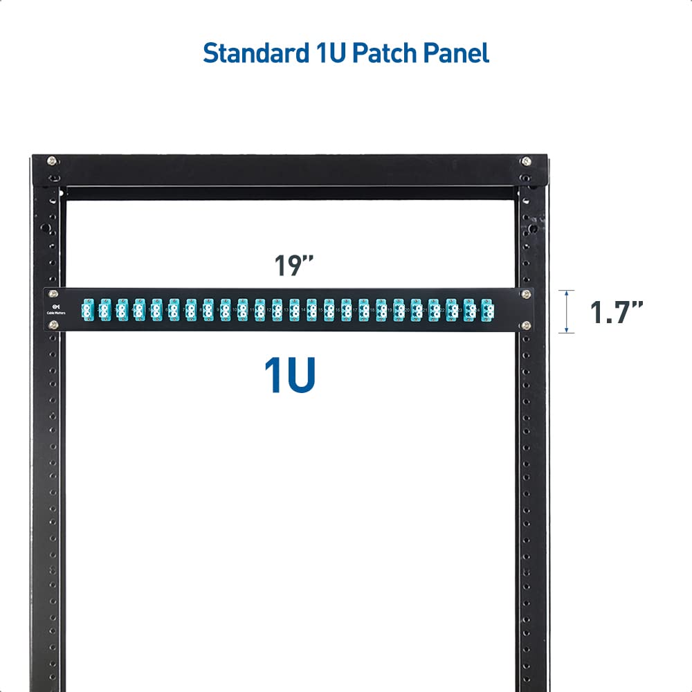 Panel de Conexión de Fibra Cable Matters Negro 1U 48 Conectores LC OM3/OM4