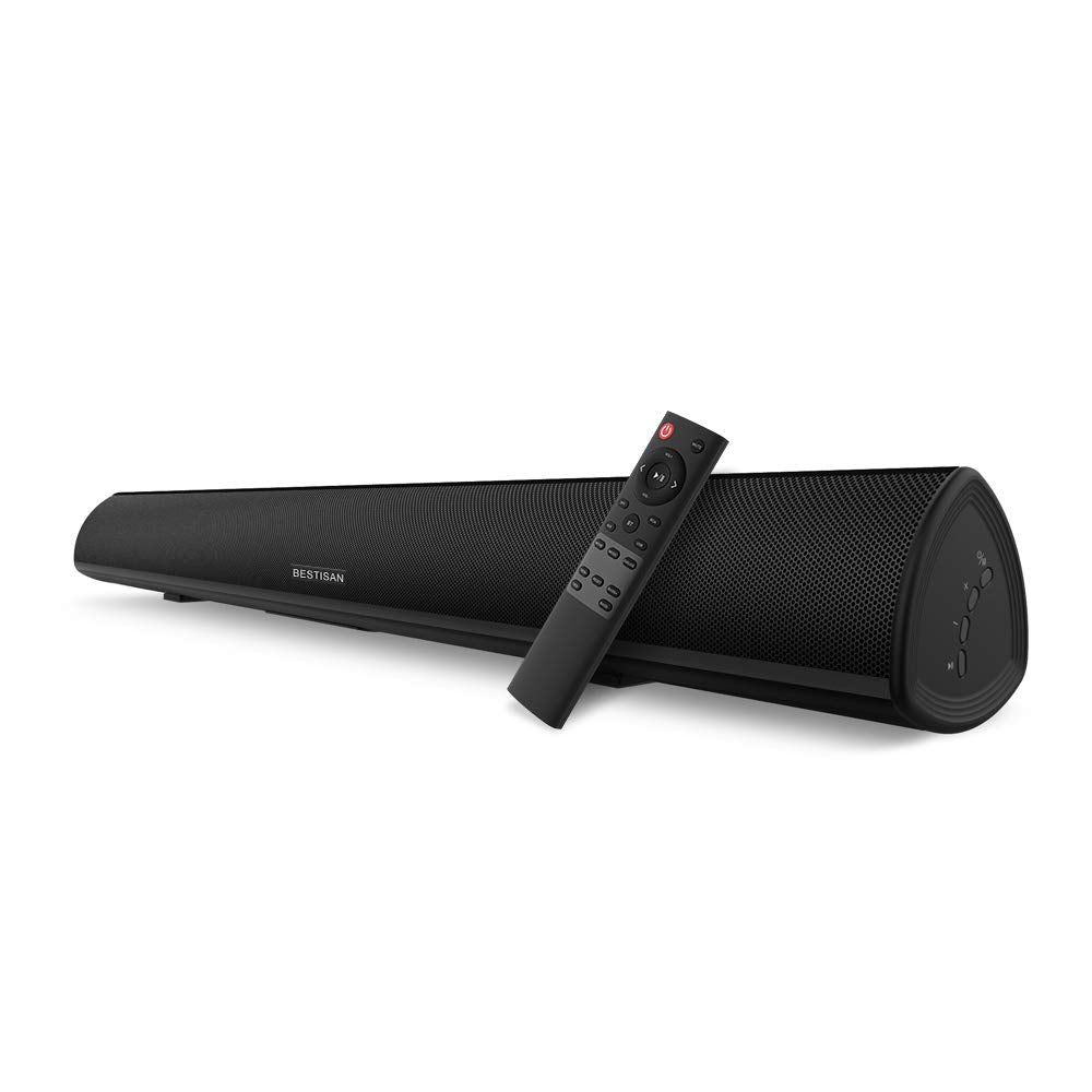 Barra de Sonido BESTISAN Bluetooth e Inalámbrico Negro con DSP y Montaje en Pared