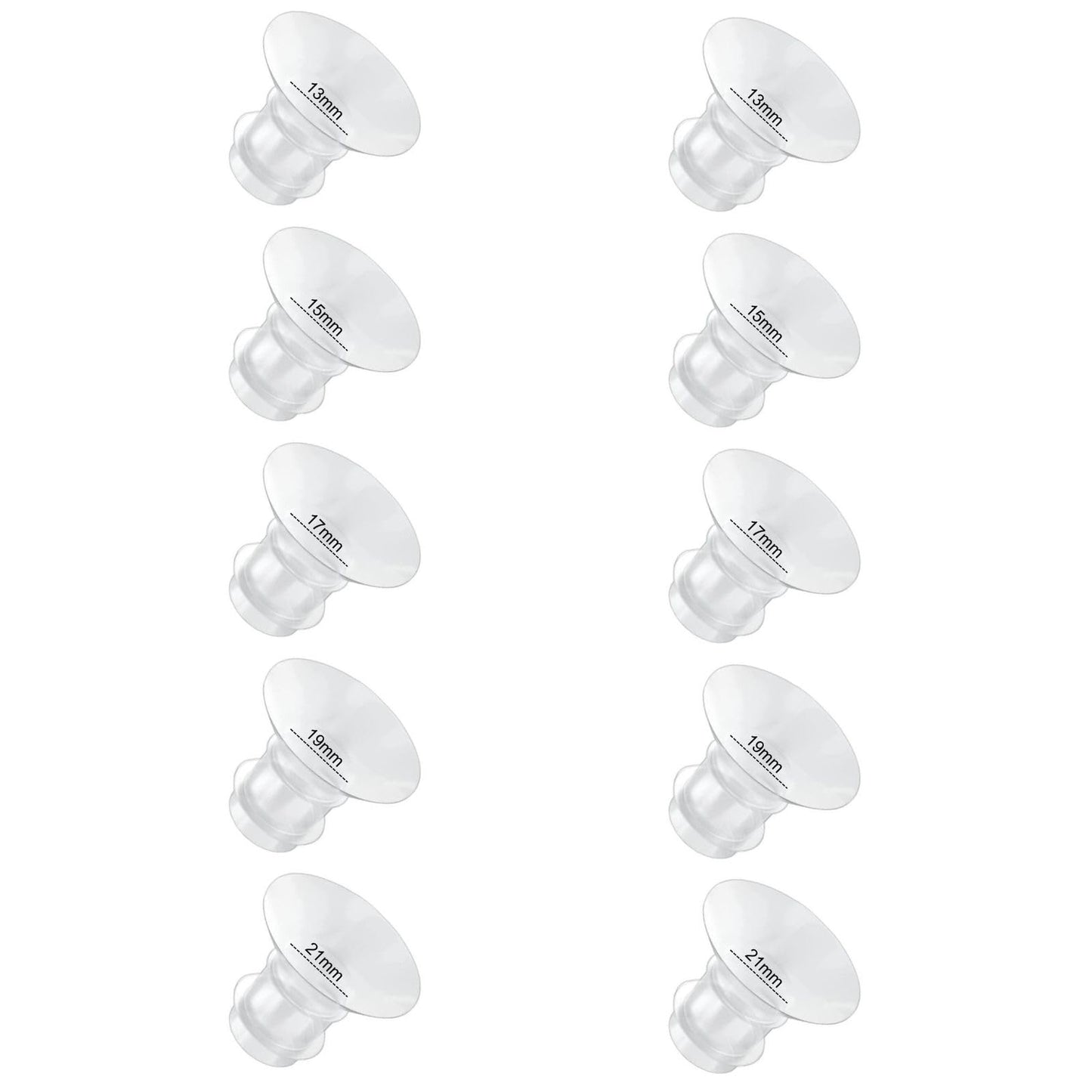 Insertos de brida de 13/15/17/19/21 mm, 10 piezas compatibles con Momcozy S12 pro/S9 pro/S9/S10/S12/Medela/TSRETE/Spectra/Bellababababy etc. Extractor de leche portátil de 24 mm, reduce el túnel de 24