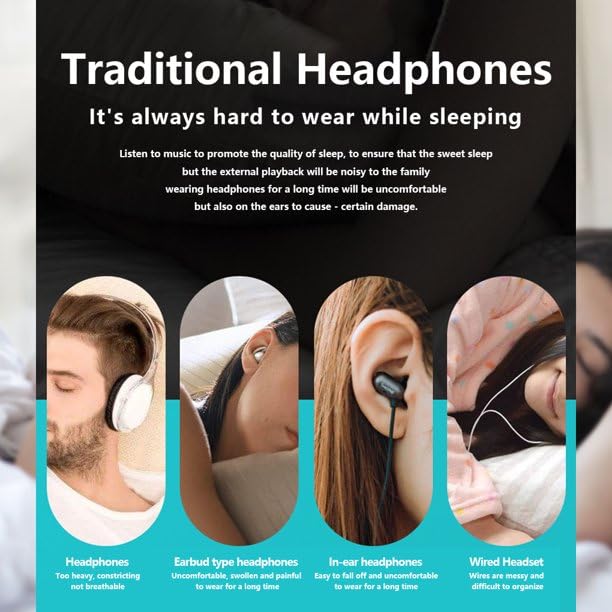 Altavoz de Conducción Ósea Bluetooth 5.3 con Visualización LED y Temporizador de Apagado Automático debajo de la Almohada ultrafino