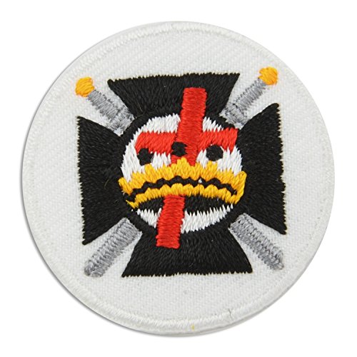 Parche masónico bordado redondo de Knights Templario con cruz y corona – [multicolor, 3 pulgadas de diámetro]