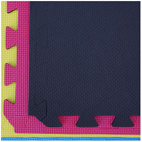 Living Green Piso Foamy Reversible -Dos EN UNO -por un Lado Piso Gimnasio Negro Alcochado para Hacer Ejercicio -Paquete con 8 Piezas de 50 x 50 m