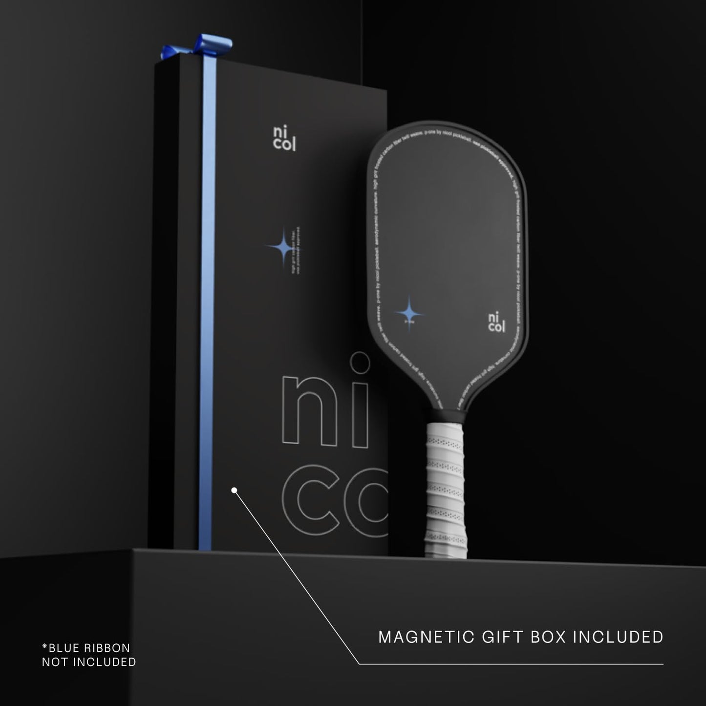 Paleta de Pickleball Nicol Pickleball Alargada Fibra de Carbono Japonesa Premium para un Giro y Control perfectos para Hombre y Mujer