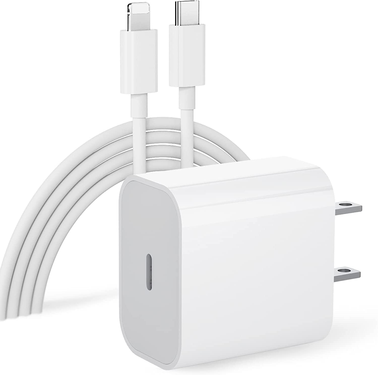 UWECAN Cargador para iPhone Original de 25w de 4A, Carga Ultra Rapida (Certificado Aple Mfi) Cubo con Cable de 1m. Tipo C. Compatible con iPhone, iPad y airpods OEM Premium OEM