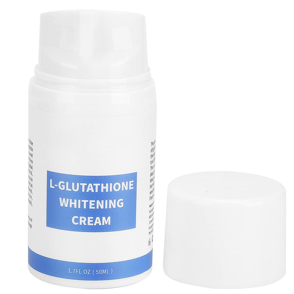 Crema Facial Blanqueadora con Glutatión, Crema Facial Hidratante Iluminadora Antiarrugas de 50 Ml, Mejora el Tono de la Piel, Aclara Manchas y Líneas Finas para una Piel