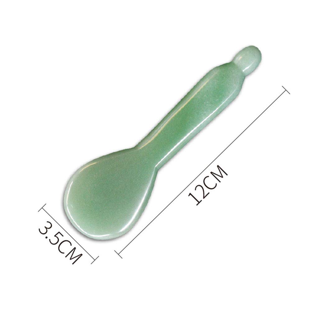 Jade Gua Sha herramientas de masaje, herramienta facial 100% natural verde gua sha anti envejecimiento de la piel facial SPA para rejuvenecer la piel, antiarrugas y antienvejecimiento, C