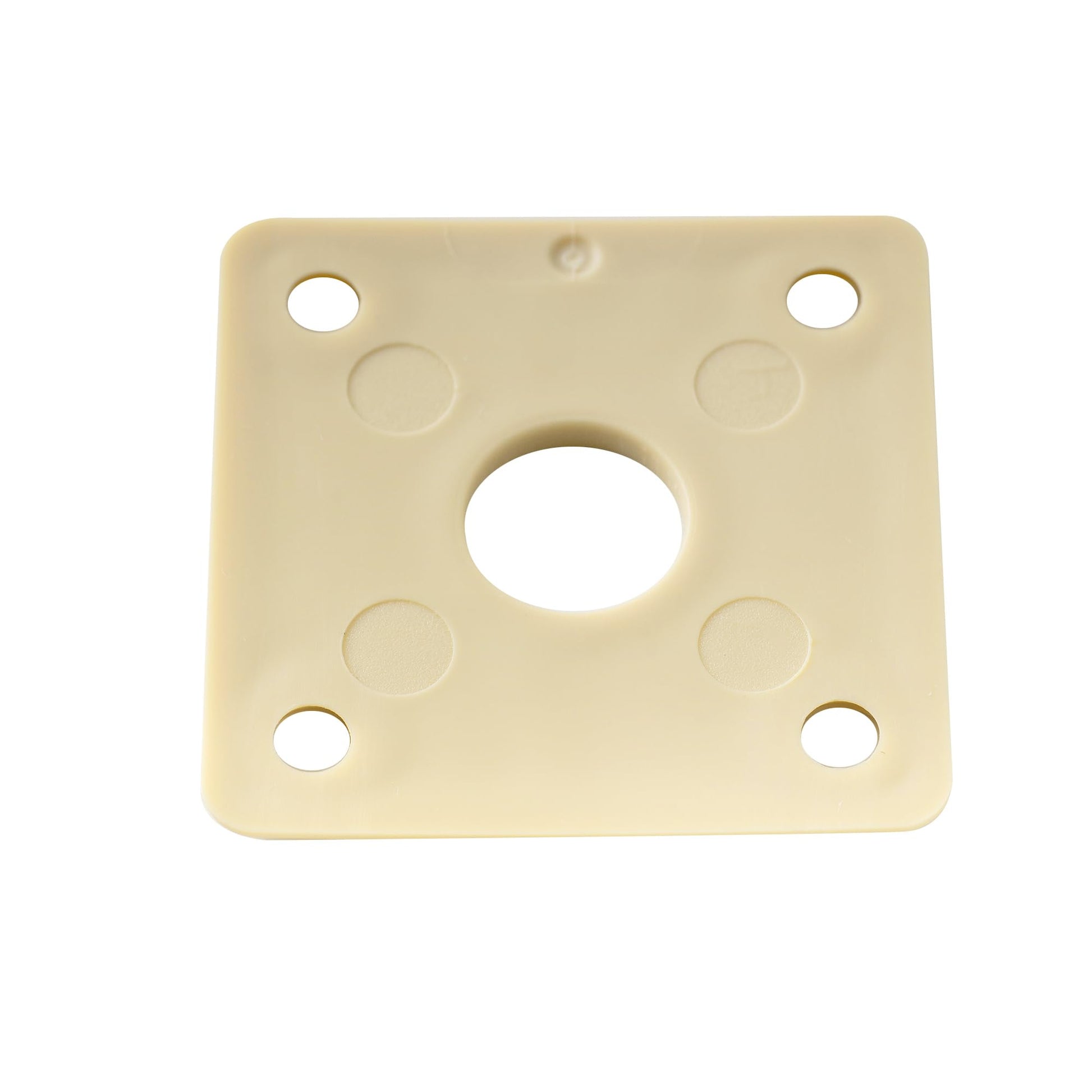Musiclily Pro Curvada Placa de Jack Cuadrada de Plástico Jack Plate 10mm Agujero para Guitarra Eléctrica Epiphone LP SG Style, Crema (Set de 2)