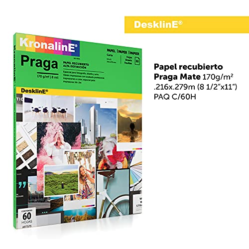 Papel Recubierto Kronaline Praga Mate 170 gr 60 Hojas Tamaño Carta