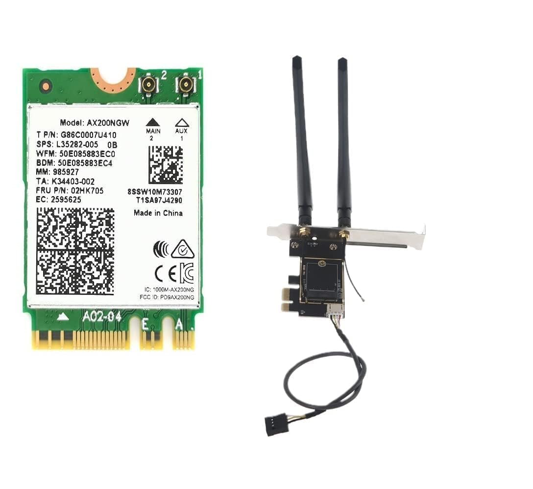 Kit de Escritorio Wi-Fi HighZer0 Electronics AX200 Blanco con Soporte Bluetooth 5.2 Wi-Fi 6 y PCIe x4 2.4 Gbps