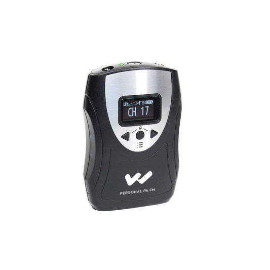 Transmisor Personal Williams Sound Negro Plata con Pantallas OLED de 1.25 Pulgadas