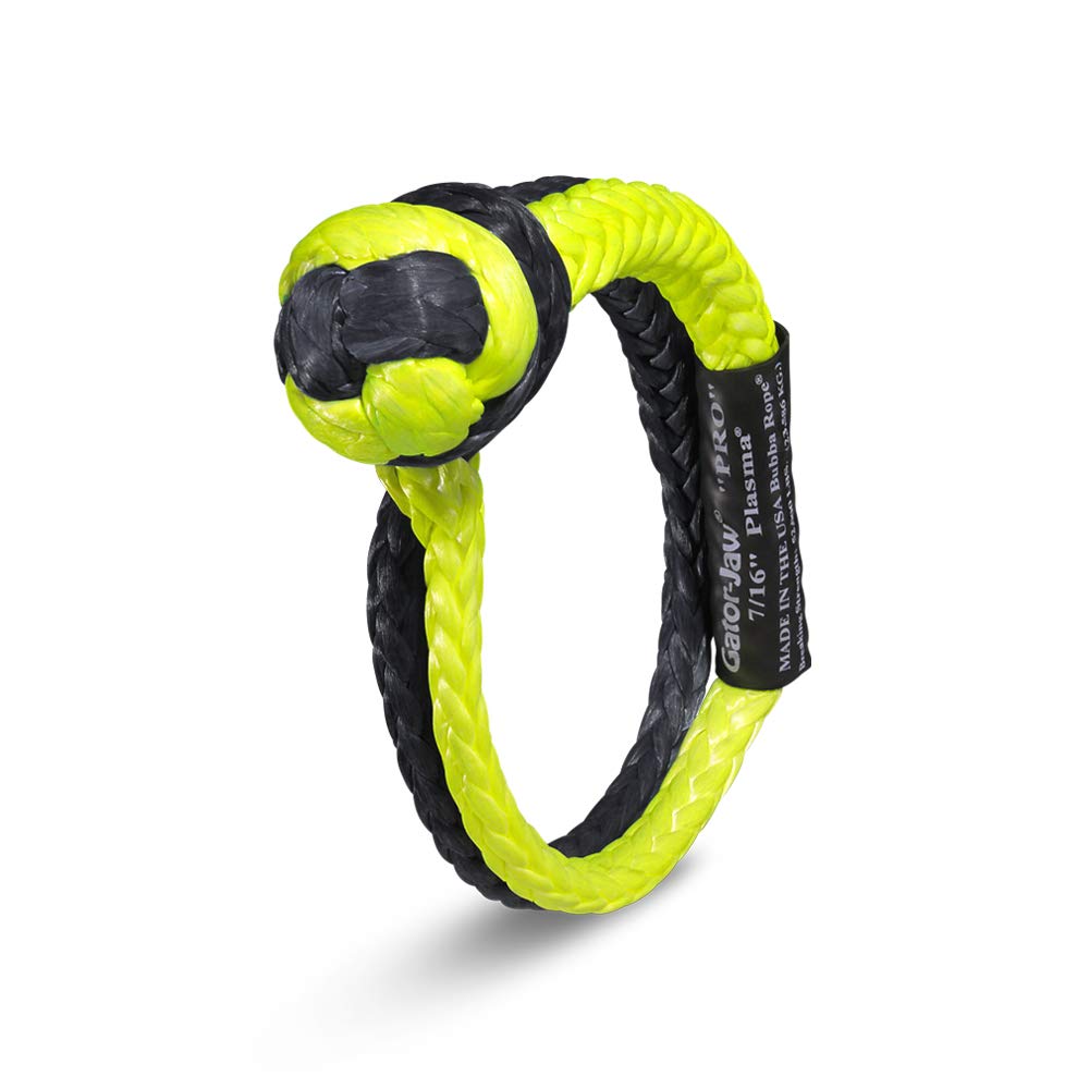 Bubba Rope Gator-Jaw Pro - Grillete sintético de 7/16 Pulgadas - Grillete de Remolque de vehículo de Alta Resistencia: 50 Libras Capacidad: Amarillo