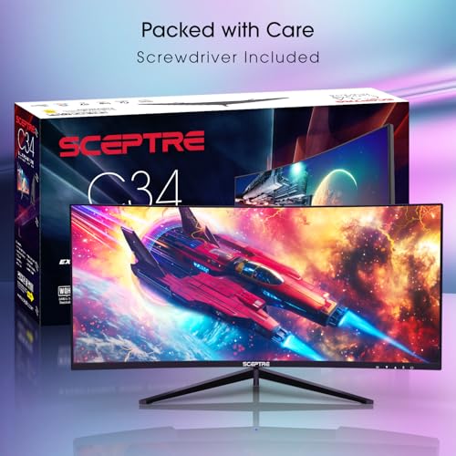 Sceptre - Monitor de Juego Curvado de 30 Pulgadas, 200 + Hz, Altavoces incorporados, 2560 x 1080p, HDMI, 2 DP x2 2025