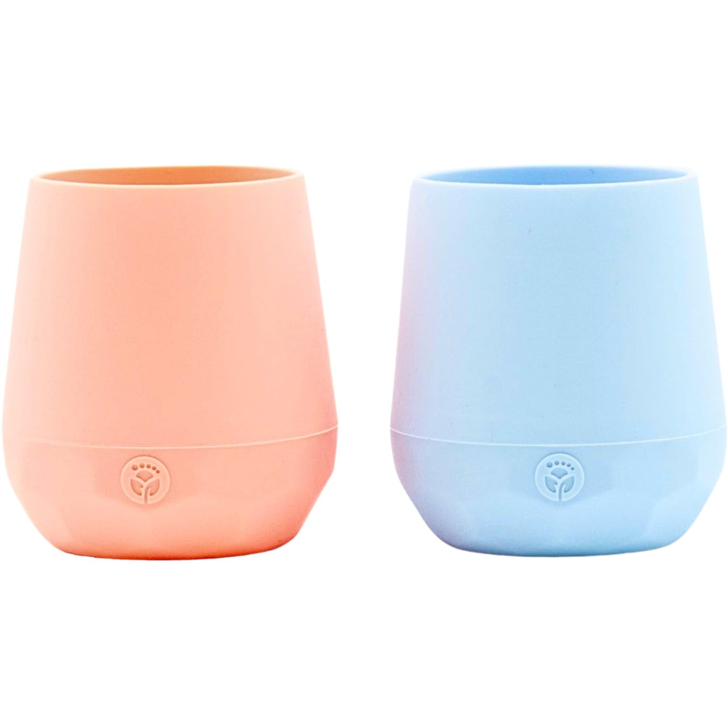 WeeSprout Vasos de silicona para bebés - Juego de 2 vasos de silicona suave - Vaso abierto de 56 g para bebés de 6 meses en adelante - Agarre antideslizante, base con peso - Suave para encías y diente