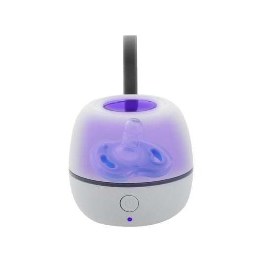 Funda para chupete UV portátil On The Go con limpiador UV – Diseño compacto para el hogar y los viajes, fácil de mantener los artículos del bebé limpios